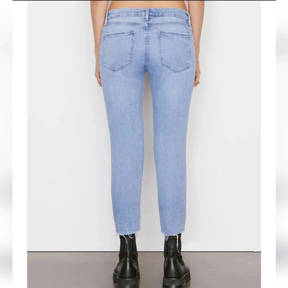 Frame Le Garçon Crop Boyfriend Straight Leg Jeans in Cebu Rips 29 - Picture 2 of 16
